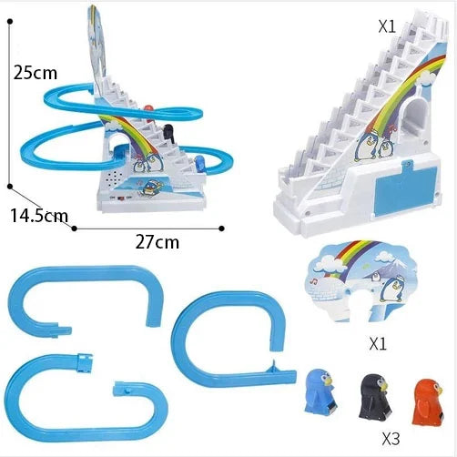 Funny Automatic Stair-Climbing Ducklings Cartoon Race Track Set
