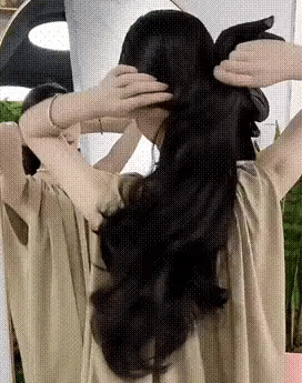 Natural Wavy Claw Clip Ponytail Hair Extensions with Bowknot