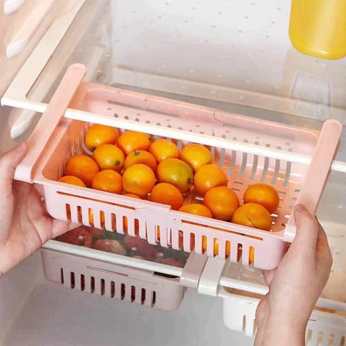 Set of 4 Adjustable Refrigerator plastic Storage Basket