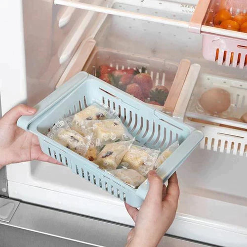 Set of 4 Adjustable Refrigerator plastic Storage Basket