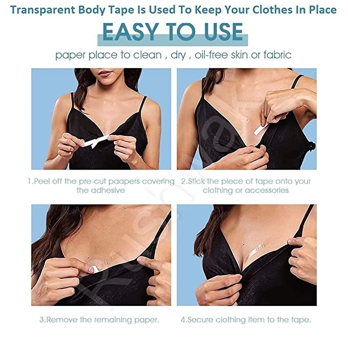 Tape with 10 Nipple Pasties & 36 Fashion Tape Multipurpose Body Tape for Women Push