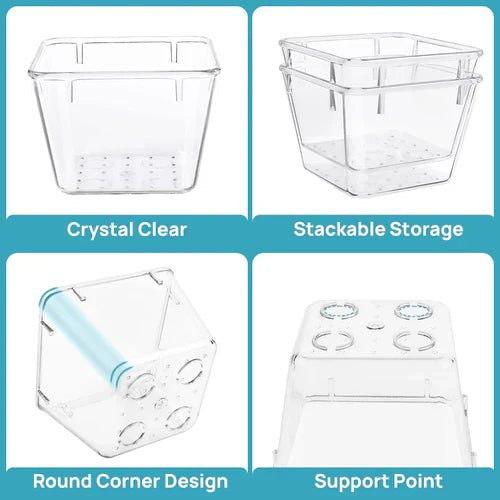 Premium Clear Plastic Drawer Organizer Set - Multi-Size