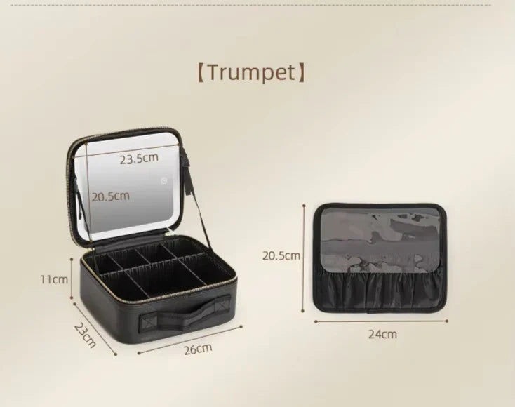 Portable LED Makeup Organizer with Mirror