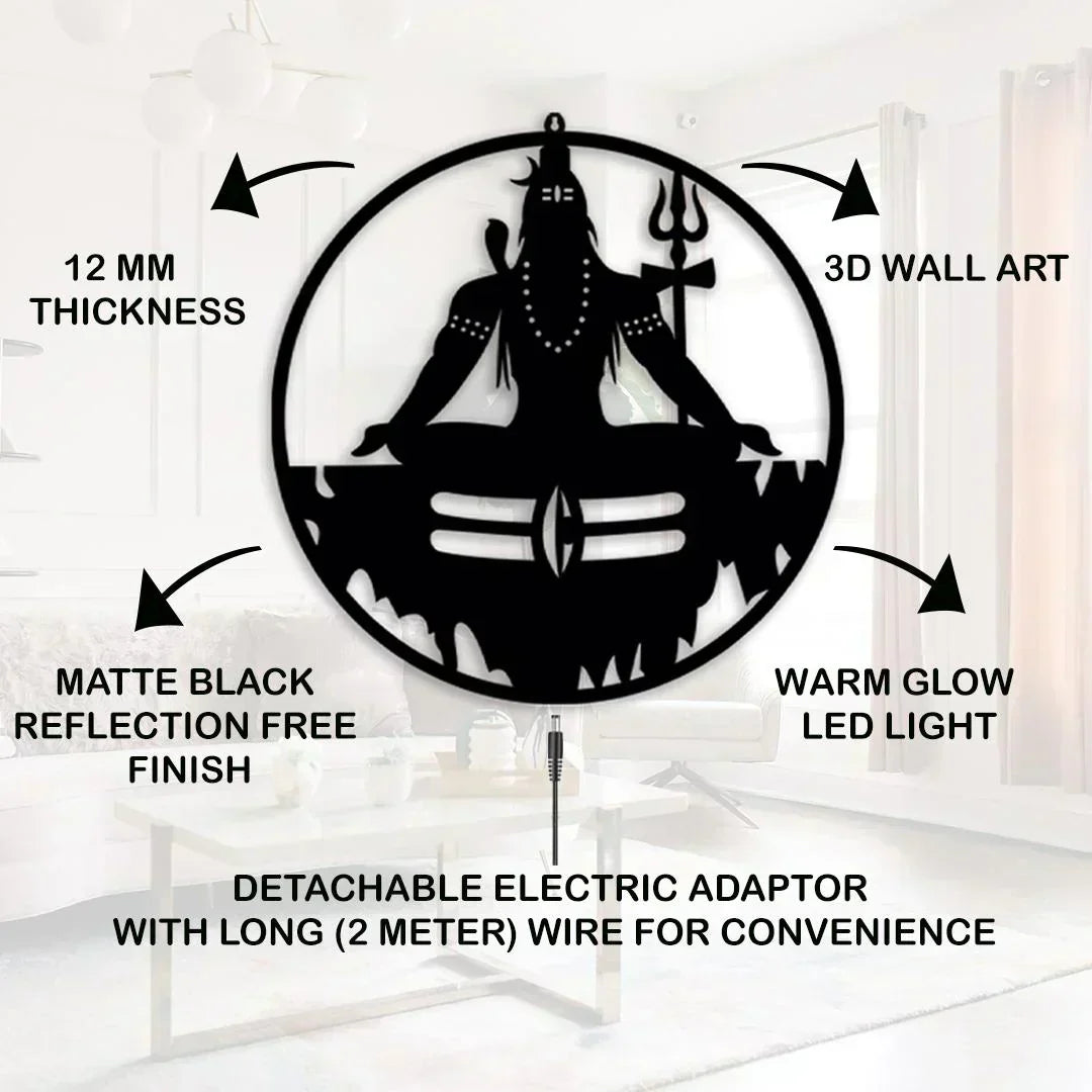 Mahadev-Shiv Ji LED Wall Decor Light