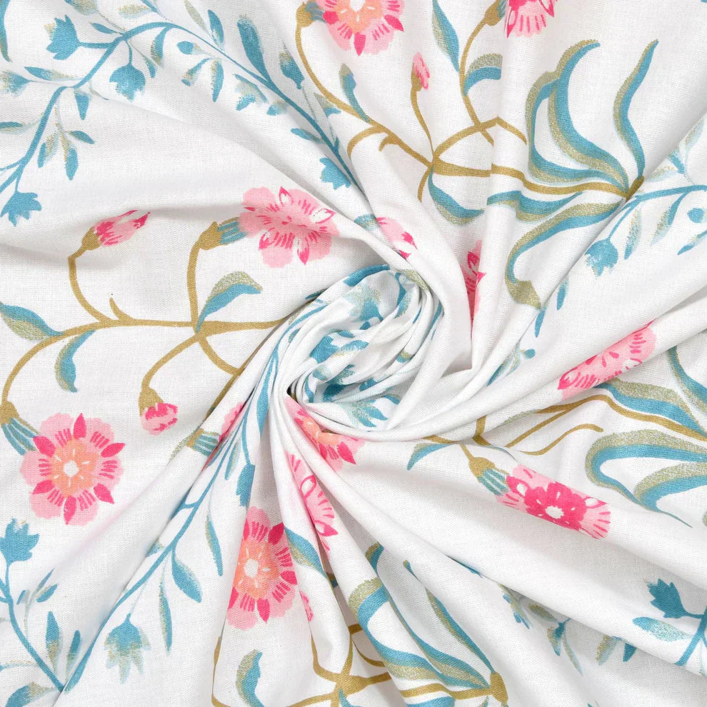 The Pink blossom 100% Cotton Double Size Bedsheet, 186 TC
