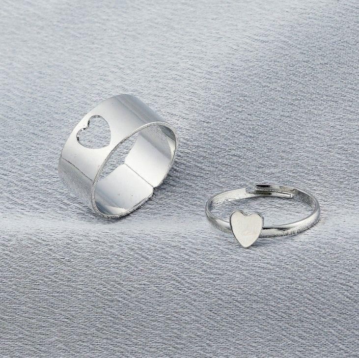 Adorable Silver Plated Couple Rings