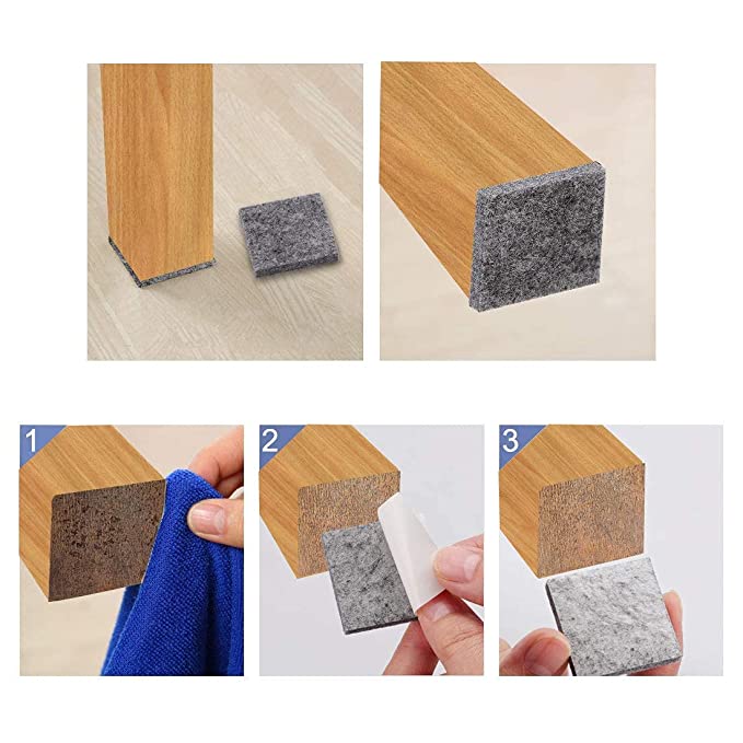 Self Adhesive Square Furniture Felt Pads