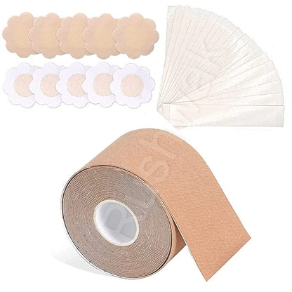 Tape with 10 Nipple Pasties & 36 Fashion Tape Multipurpose Body Tape for Women Push