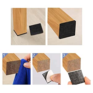 Self Adhesive Square Furniture Felt Pads